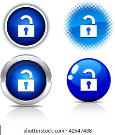   Padlock beautiful buttons. Vector illustration.