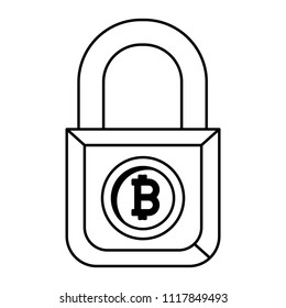padlock with bitcoin commerce