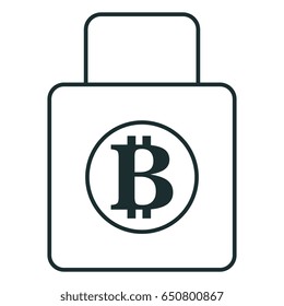 padlock with bitcoin symbol