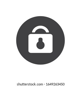 Padlock block flat style icon design of Security lock access door house safe safety and protection theme Vector illustration