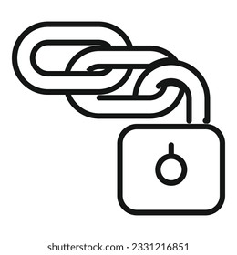 Padlock blockchain icon outline vector. Block chain. Bitcoin finance