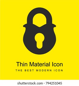 Padlock bright yellow material minimal icon or logo design
