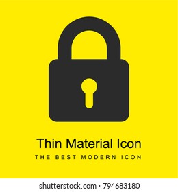 Padlock bright yellow material minimal icon or logo design