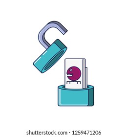 padlock with bug virus infection