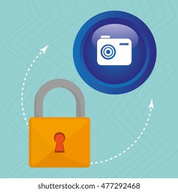 padlock camera hand icon