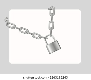 Free Vector  Padlock and chains iron vector illustration