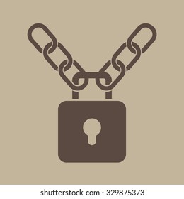Padlock with chain icon