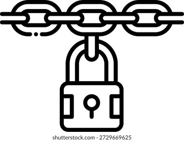 Padlock and Chain Icon: Security Concept