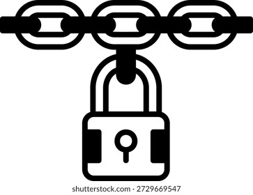 Padlock and Chain Illustrative Icon