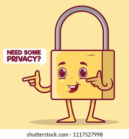 Ilustración vectorial de caracteres Padlock. Tecnología, protección, datos, privacidad, concepto de diseño de seguridad en Internet