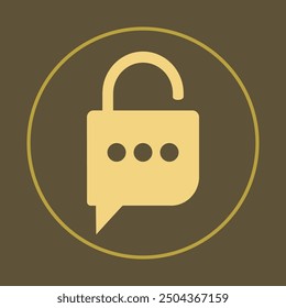 Padlock chat trendy icon skillful abstract vector illustration colorful artwork beautiful design.eps