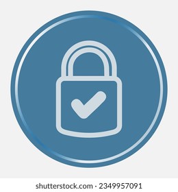 Padlock with check mark icon. User privacy security and encryption. cybersecurity Concept.