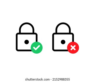 Padlock checkmark icon. Vector illustration 