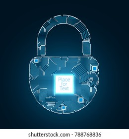 padlock circuit on white