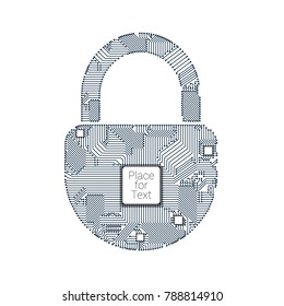 padlock circuit on white