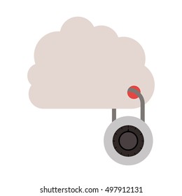 padlock with circular body into the cloud