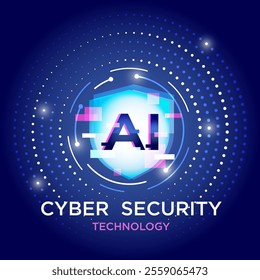 Padlock in the circular circuit. Cyber security technology concept abstract background. AI technology data protection system, Internet security and safety information personal, Vector and Illustration