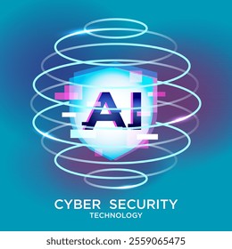 Padlock in the circular circuit. Cyber security technology concept abstract background. AI technology data protection system, Internet security and safety information personal, Vector and Illustration