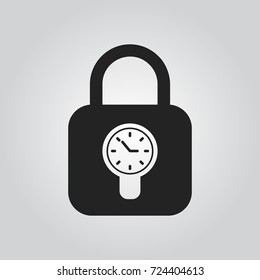 Padlock with clock icon