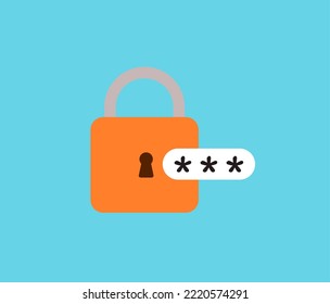 padlock code vector design concept