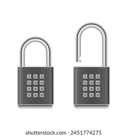 Padlock combination design isolated on white background. Vector illustration EPS 10.