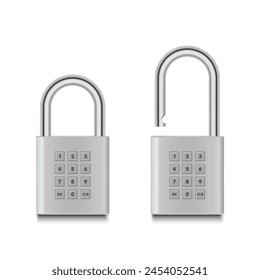 Padlock combination design isolated on white background. Vector illustration EPS 10.