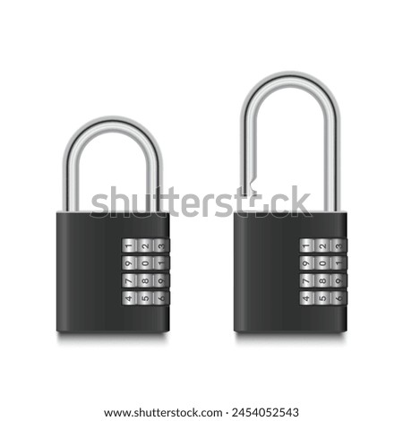 Padlock combination design isolated on white background. Vector illustration EPS 10.