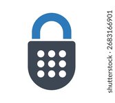 Padlock, Combination lock icon. Vector and glyph