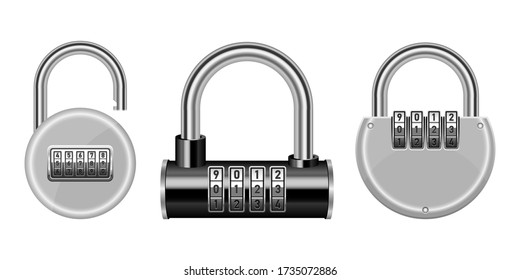 Padlock combination vector design illustration isolated on white background