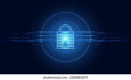 concept de cadenas cybersécurité protection cyberattaque réseau anti virus spams malware sur fond bleu futuriste belle