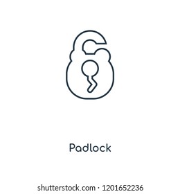 Padlock concept line icon. Linear Padlock concept outline symbol design. This simple element illustration can be used for web and mobile UI/UX.