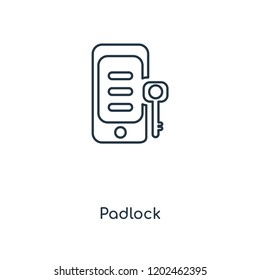 Padlock concept line icon. Linear Padlock concept outline symbol design. This simple element illustration can be used for web and mobile UI/UX.