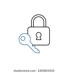 Padlock concept line icon. Simple element illustration. Padlock concept outline symbol design.