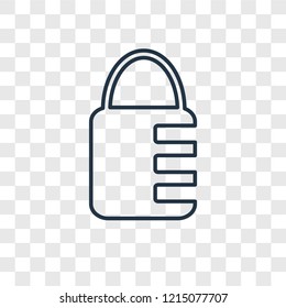 Padlock concept vector linear icon isolated on transparent background, Padlock concept transparency concept in outline style
