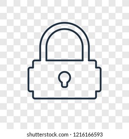 Padlock concept vector linear icon isolated on transparent background, Padlock concept transparency concept in outline style