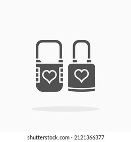 Padlock couple glyph icon. Can be used for digital product, presentation, print design and more.