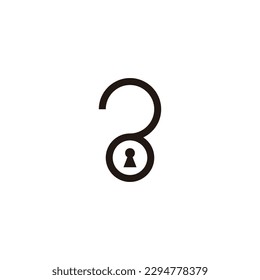Padlock, curve geometric symbol simple logo vector