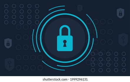 padlock cyber security poster background