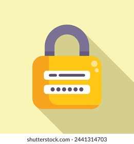 Padlock data access icon flat vector. Private use business. File internet legal