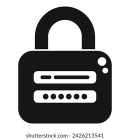 Padlock data access icon simple vector. Private use business. File internet legal