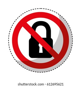 padlock with denied sign