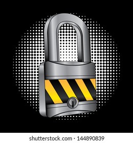 padlock design over black background vector illustration