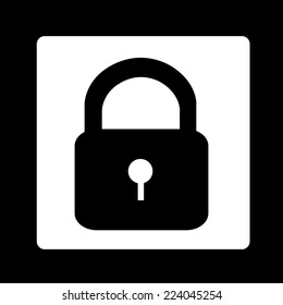 Padlock design over black background, vector illustration