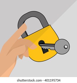 padlock design, vector illustration