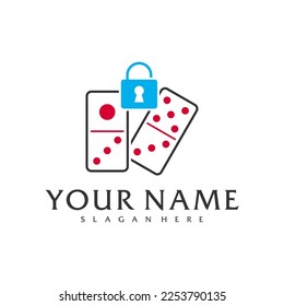 Padlock Domino logo vector template, Creative Domino logo design concepts