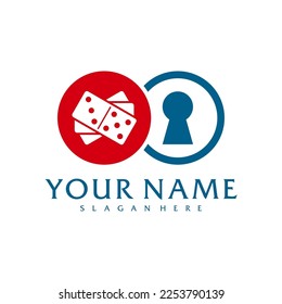 Padlock Domino logo vector template, Creative Domino logo design concepts