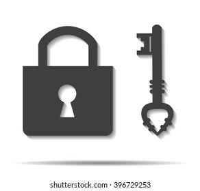 padlock double shadow icon vector