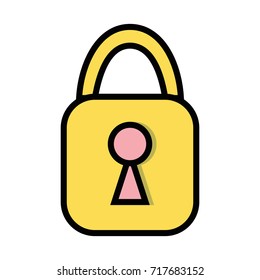padlock element to security and protection sign