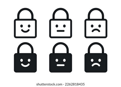 Padlock expression icon. Illustration vector