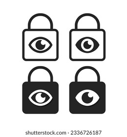 Padlock eye. Privacy eye icon. Illustration vector